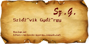Szlávik György névjegykártya