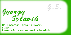gyorgy szlavik business card